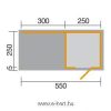 Alaprajz Quadro 3 kerti pihenő faház 45mm