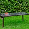 Sottile rattan kerti asztal üveglappal 100x200cm