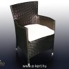 Rattan fotel fekete színben