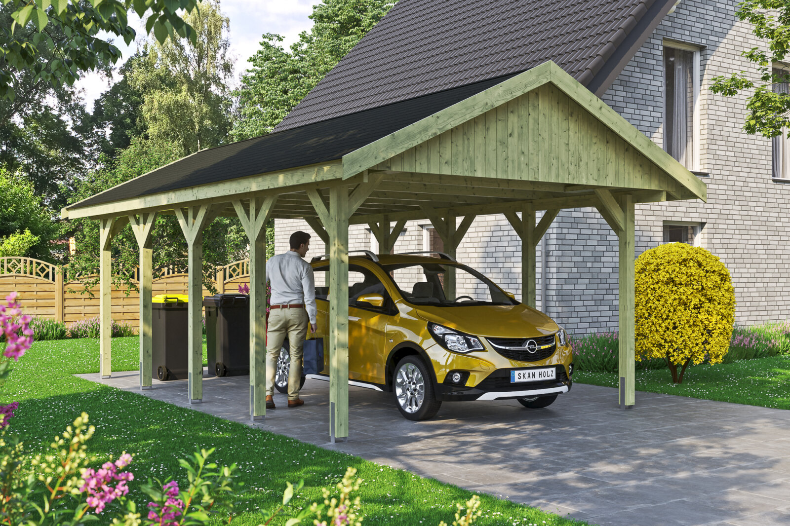 Skanholz autóbeálló garázstető Wallgau
