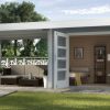 Modern lapostetős faház Weka designhaus terasszal