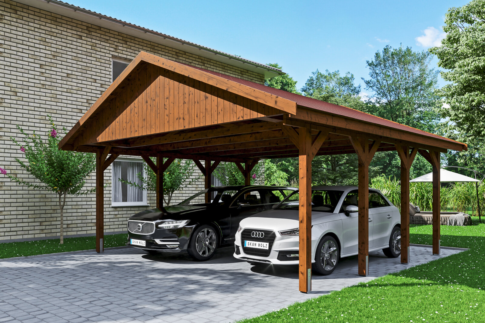 Kétállásos garázs Skanholz Wallgau Carport