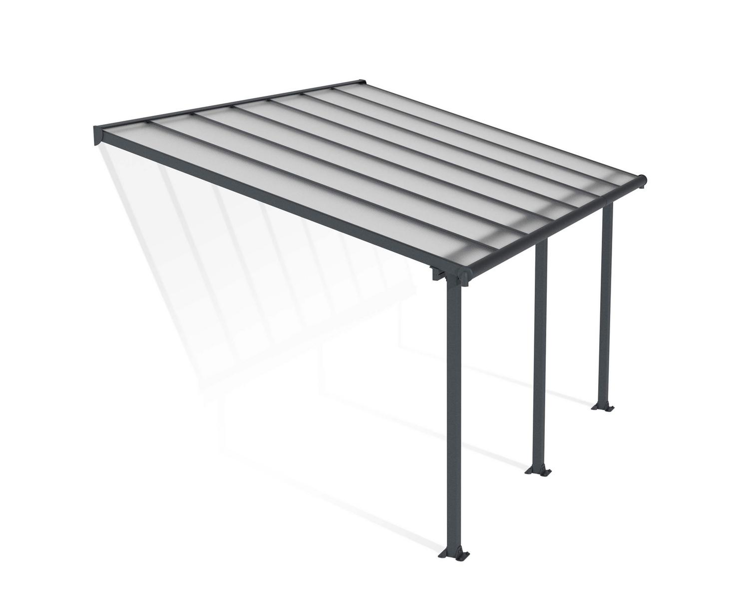 Palram Patio Covers Olympia 3×4.25 Grey Clear Cutout