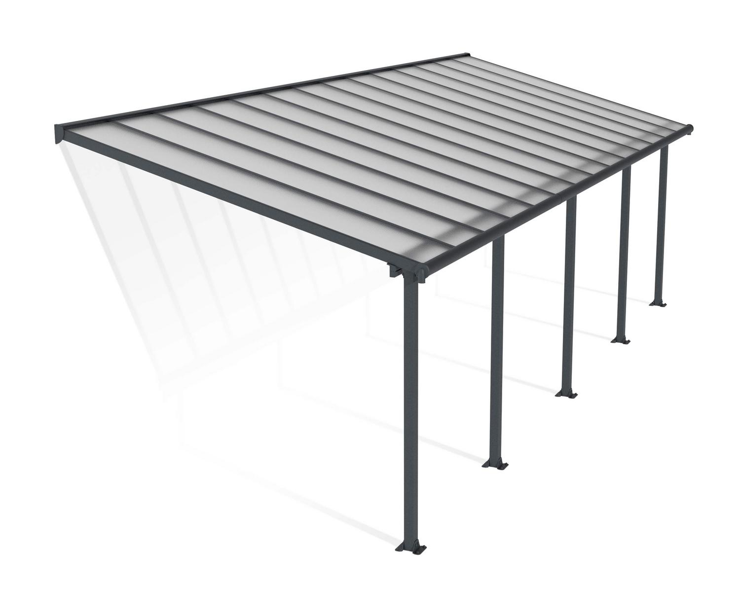Palram Patio Covers Olympia 3×8.50 Grey Clear Cutout